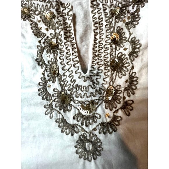 Tommy Bahama Women's White Embroidered Tunic Top Swim Cover Up XS 100% Cotton - Picture 5 of 8